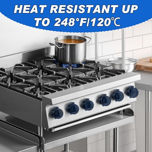 6-Pack Stove Knob Safety Covers - Gas Oven Knob Locks for Diameter Under 2.7 inch, Heat Resistant & Adhesive Base (Black) - Image 6