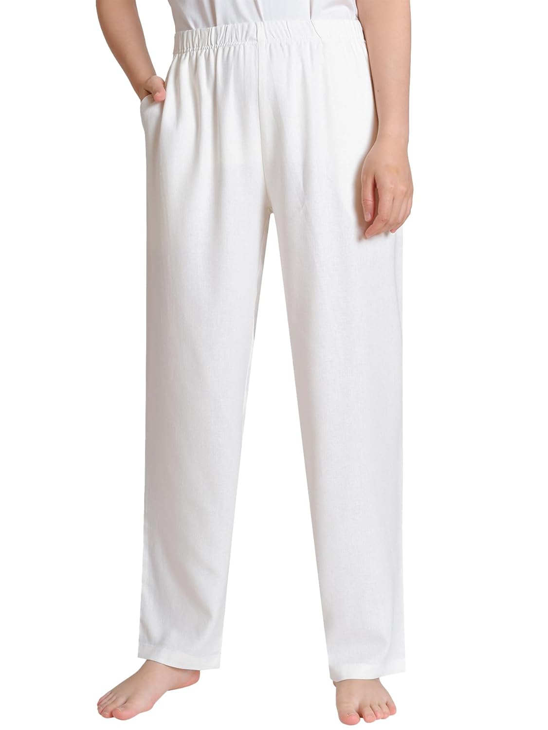 Weintee Womens Petite Linen Pants for 5 FT Short