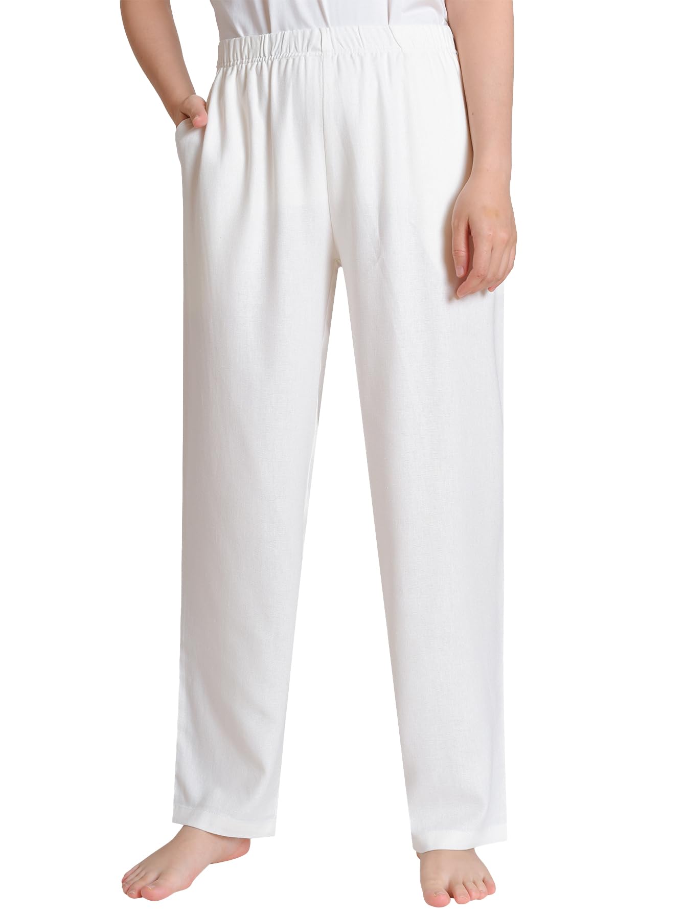 Weintee Womens Petite Linen Pants for 5 FT Short