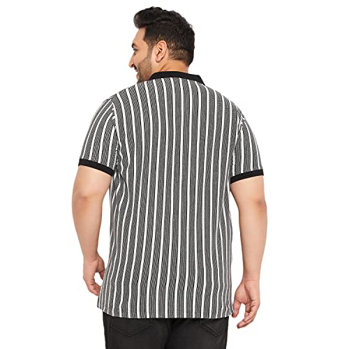 Bigbanana Plus Size Men's Regular Fit Striped Polo Tshirt