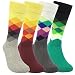 HSELL Funny Mens Colorful Argyle Dress Socks Fashionable Design Funky Pattern Cotton Crazy Socks for Men Gfits (4 Pairs - Colorful Argyle Assorted)