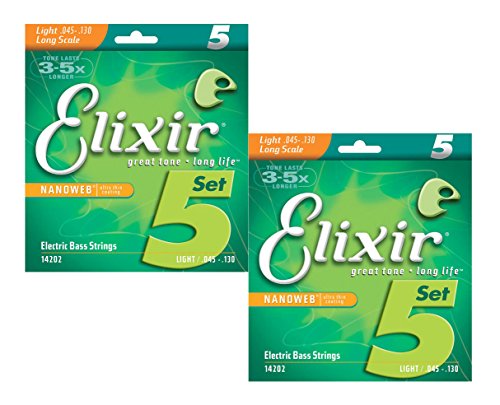 �G���N�T�[ ELIXIR 14202 5string Light Long Scale 45-130 5���x�[�X�p�Z�b�g��×2�Z�b�g