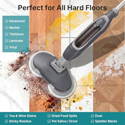 Image of OLIXIS Steam Mop, All-in-One Scrubbing Steam Mops for Floor Cleaning with Rotating Pads, Floor Steamer with 2 LED Lights, 4 Cleaning Modes, Swivel Steering, 16.4 FT Cord, Safe for Hardwood and Tile
