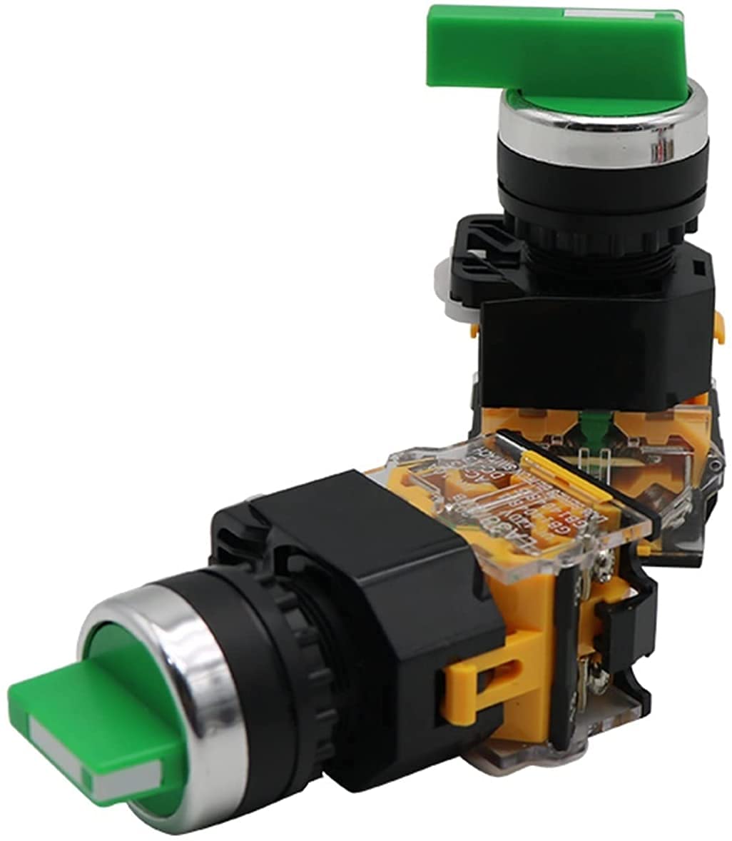 Perilla selectora de 22 mm, interruptor giratorio de enclavamiento momentáneo 2NO 1NO1NC 2 3 posiciones DPST 10A 400V, interruptor de encendido/apagado