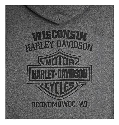 Harley-Davidson Men's Sentinel Zip-Up Fleece Hooded Sweatshirt - Charcoal2