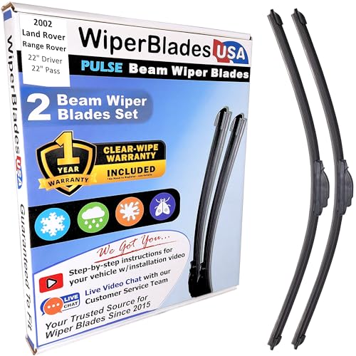 Wiper Blades Set/2 fits Land Rover Range Rover 2002 w/1yr Wear Warranty