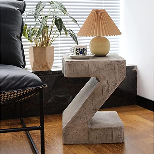 Mesa Auxiliar pequeña de Estilo Industrial, Mesa Auxiliar para sofá de Sala de Estar, Mesa de Centro Retro Gris, Mesa de Aperitivos, mesita de Noche para Dormitorio, Mesa