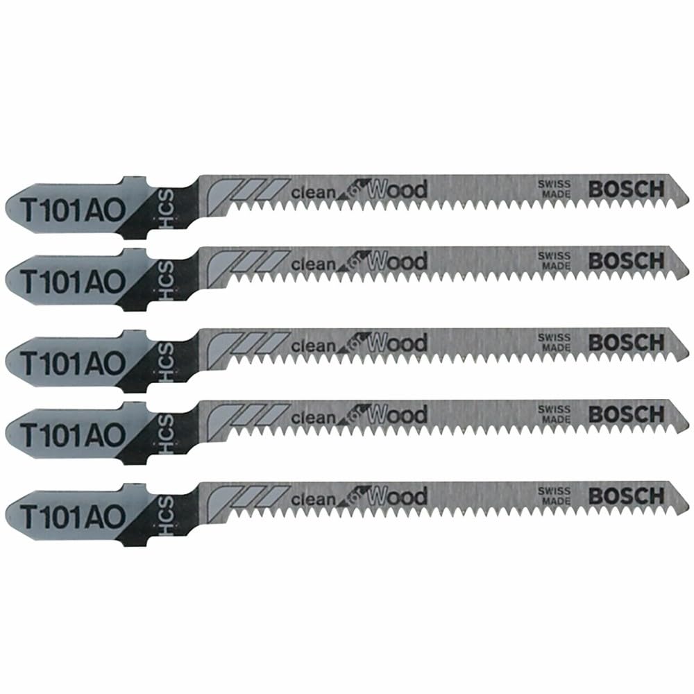 Bosch T101AO 5 pc. 3-1/4 in. 20 TPI Clean for Wood T-Shank Jig Saw Blades