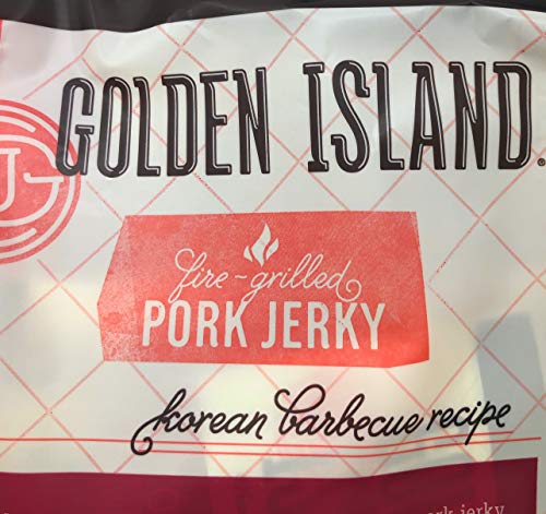 Golden Island Korean Barbecue Recipe Gluten Free Pork Jerky Bulk Pack of 2 Bags - 18 oz Per Bag - 36 oz Total - 12 Individual Snack Packs Per Bag