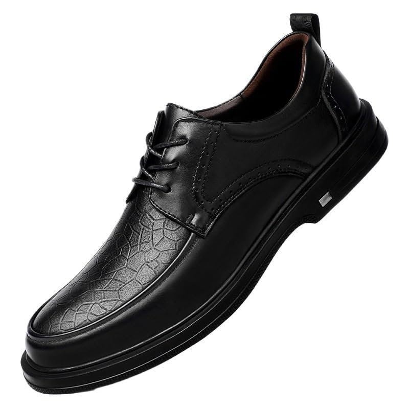 Mens Dress Oxford Shoes Vegan Leather Lace Up Wingtip Block Heel Non Slip Wedding Formal Comfortable Business Prom Tuxedo