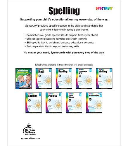 Spectrum 1St Grade Spelling Workbook, Phonics And Handwriting Practice With Alphabet Letters, Vowels, And Sight Words, First Grade Workbook With English Dictionary, Classroom Or Homeschool Curriculum #TOP1