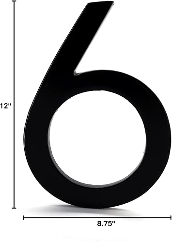 Miniatura 112 de Montague Metal Products MHN-10-3-F-BK1 Número flotante de casa, 10 pulgadas x 7.75 pulgadas x 0.375 pulgadas, negro Negro -,Dos tonos de