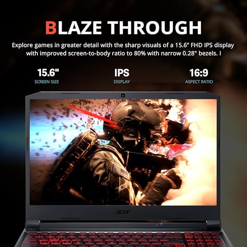 acer Nitro 5 15.6" FHD Gaming Laptop, AMD Ryzen 5 4600H Processor, 16GB RAM, 1TB SSD, NVIDIA GeForce GTX 1650, Backlit Keyboard, HD Camera, WiFi 6, Windows 10 Home, Black (Renewed) - Image 3
