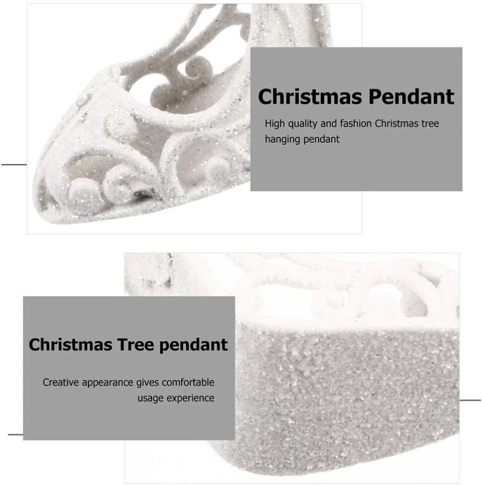 NUOBESTY 15Pcs Christmas Tree Hanging Ornaments Mini High Heels Pendants Xmas Tree Hanging Decor