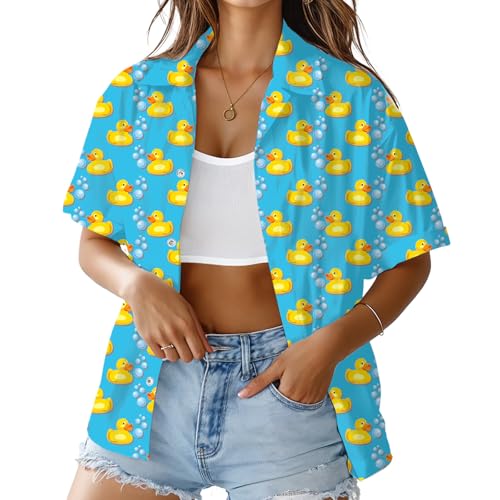 HUGLAZY 80s Outfit for Women 80s Shirt Hawaiian Short Sleeve Neon Party Outfit Retro 90s Costume Blouse Tops