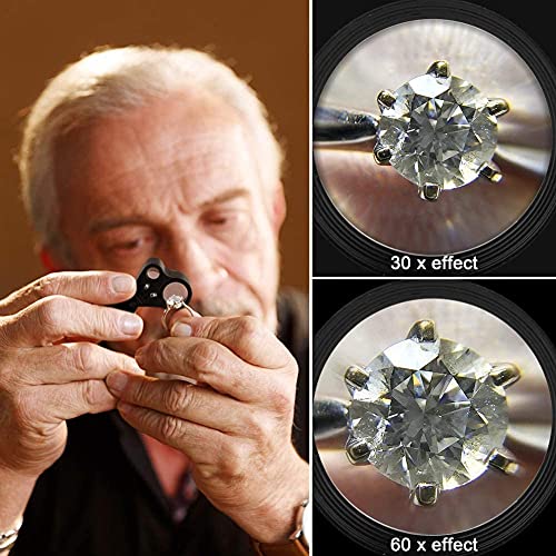 High Accuracy Diamond Tester+30X60X Illuminated Jewelry Eye Loupe Mini Led Foldable Magnifying,Jewelry Diamond Detector Gem Distinguish Tool Thermal For Novice And Expert, Diamond Tester Pen #TOP3