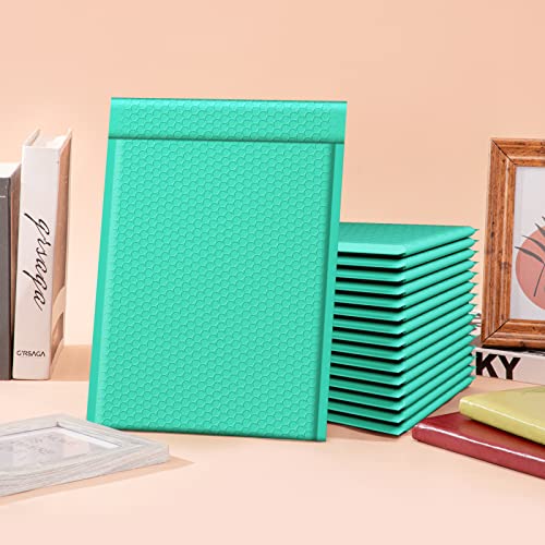 Image of Fuxury Bubble Mailers 10.5x16 Inch 25 Pack Self Seal Padded Envelopes Large Shipping Envelopes Waterproof Padded Mailers Bubble Bags for Mailing, Packaging, Small Business, Teal #5 | Large Shipping Envelope,Usable Size 10.5x15 inch,Padded Mailers,waterproof,Teal,#5,ideal for clothing,book and small business