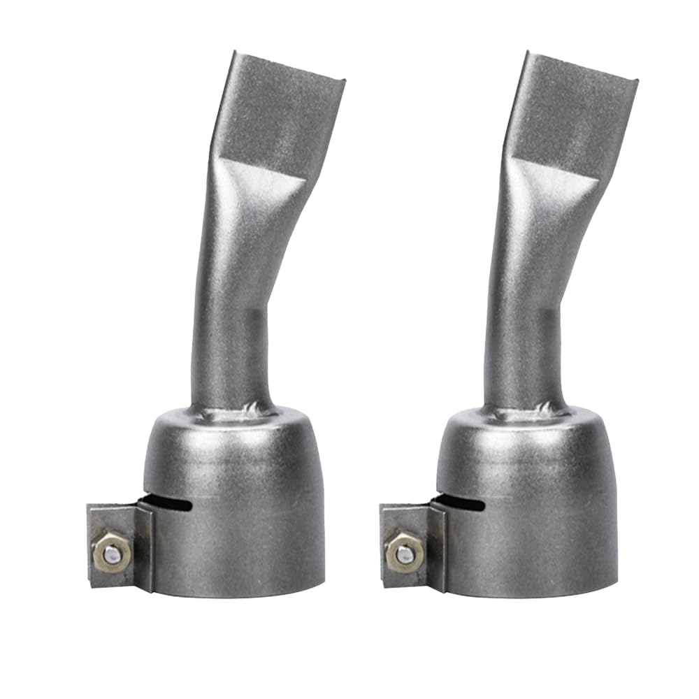 BE-TOOL 2Pcs 20mm Welding Gun Flat Nozzle, Stainless Steel Tip Heat Gun Speed Welding Nozzle, Hot Air Tourch Gun Soldering Supplies Accessory for PVC Plastic Sheet