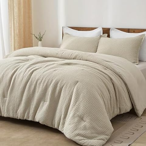 PHF 3-Piece Waffle Weave Comforter Set Cover