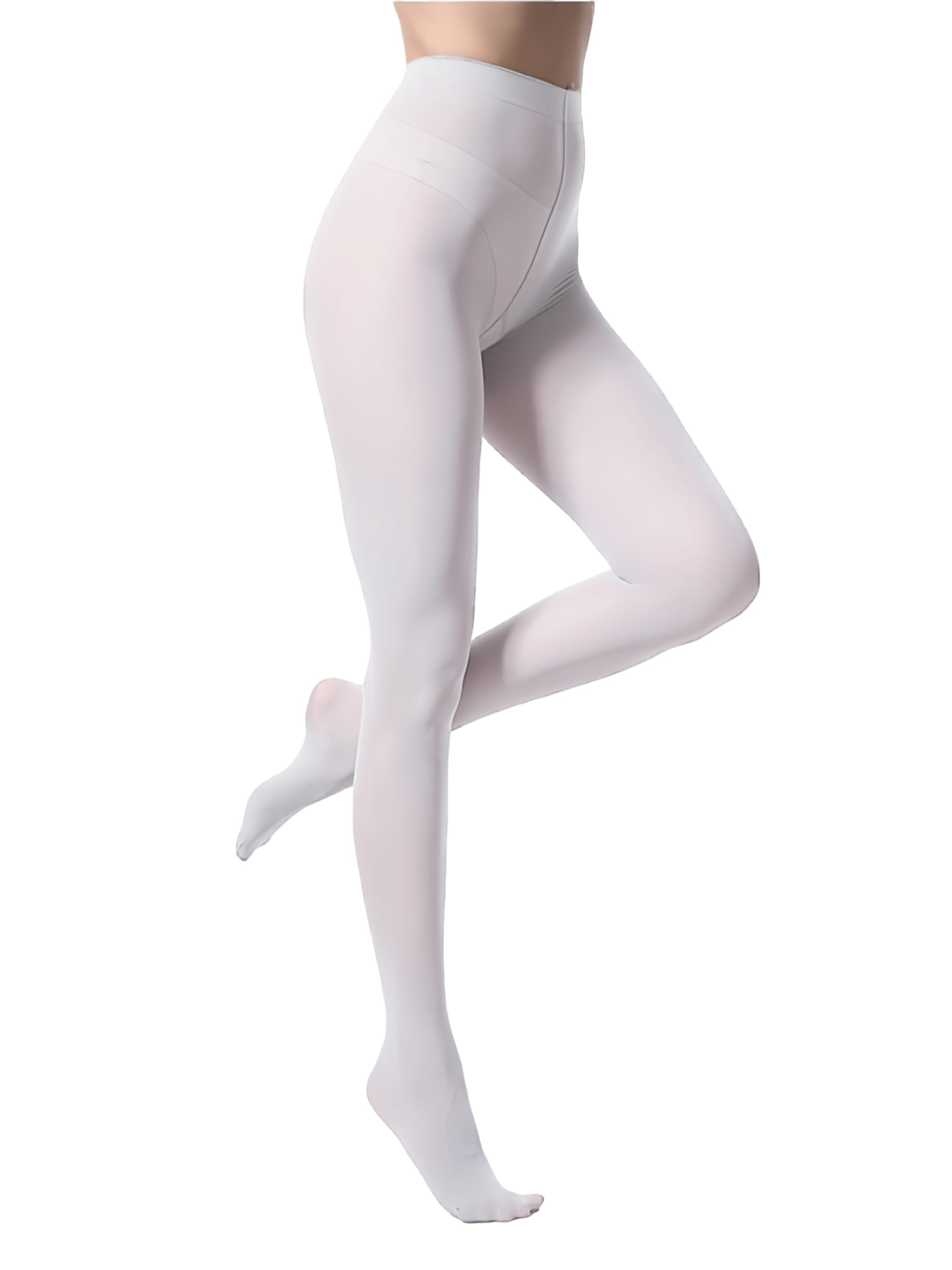 Malustar Women's White 40 Denier Coloured Tights (, L-Xl Tall)