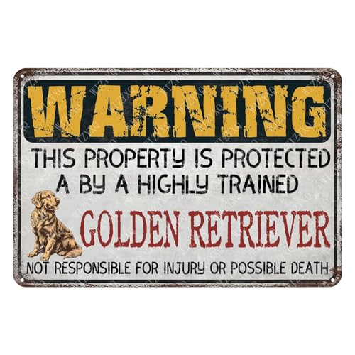 WIZYXQ Metal Signs Warning This Property Is Protected A By