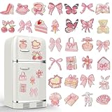 Liliaafar 30 Pcs Refrigerator Diamond Art Magnets Diamond Art Kits Decorative Fridge Stickers for Adults DIY Home Decors Magnetic 5D Rhinestones Decorations(Coquette Style)