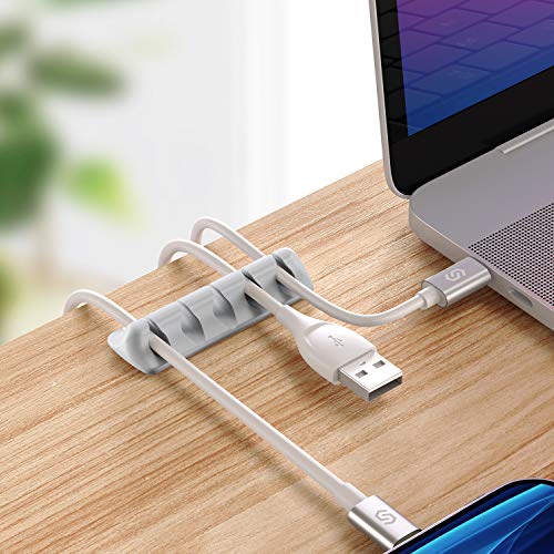 Syncwire Kabelclips für Büro – 5 Stück – Kabelhalter aus Silikon, fest, Klebekabel, Kabelbinder, Schreibtischkabel, für Ladegerät/Maus/Kopfhörer/Telefon - Image 7
