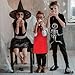 Kyson Kids Chef Costume Kit-5 Pcs Eyeglasses,Fake Mustache,Bowtie,Red Apron,Cane-Fast Food Themed Party Halloween Dress Up (Set A(6 Pcs))