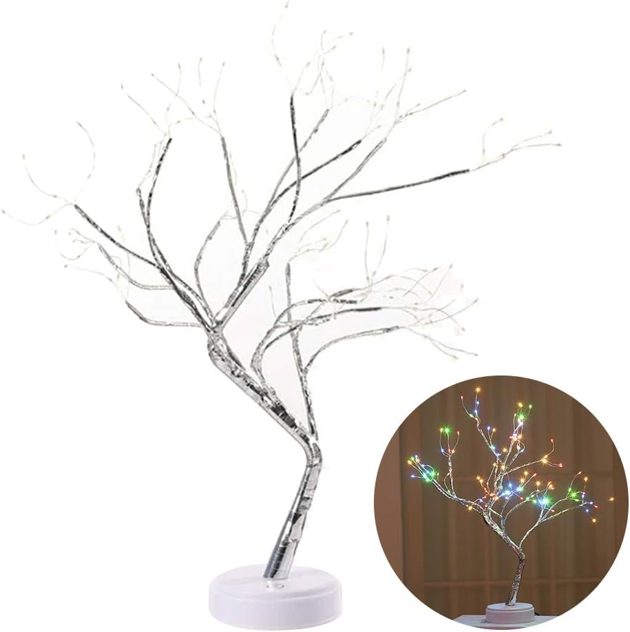 Dan&Dre Bonsai Tree Lamp, Colorful 108 LED Fairy Light Spirit Tree, Table/Desk DIY Decorative Light