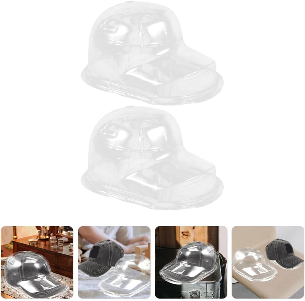 Ciieeo Portable Hat Box 4-Pack Baseball Cap Storage Organizer with Hat Shaper 12.59X9.05X6.10 Inch Dustproof Travel Case for Curved Brim Caps