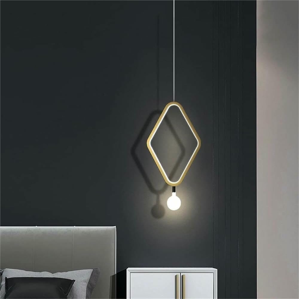 Nowoczesna minimalistyczna metalowa lampa wisząca z lampami sufitowymi, lampa wisząca LED do domu, salonu i (20 cm)