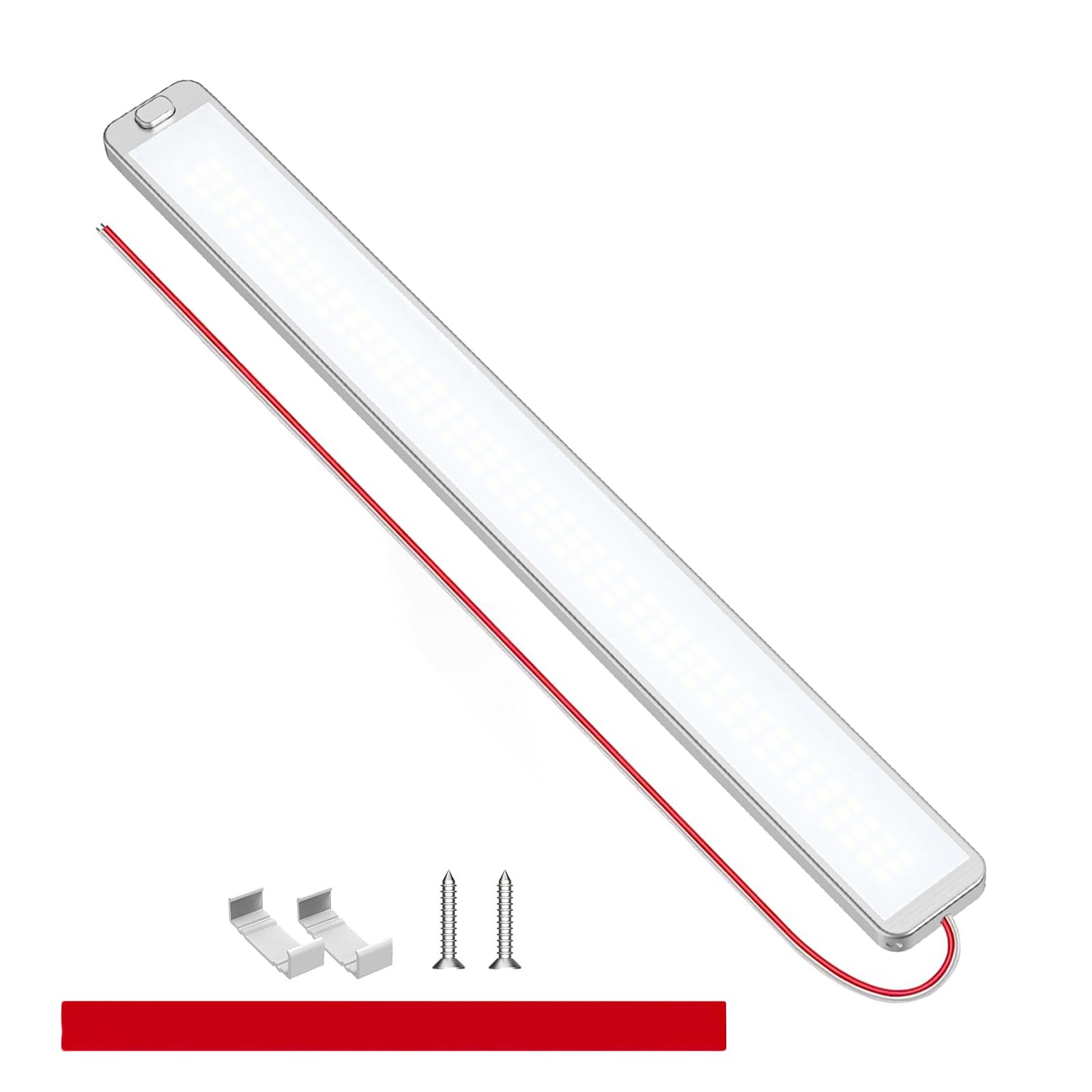 Barra 228 LED 12V, Barra Striscia Lampada con Interruttore, 42cm Barra Luminosa 12V con 1000LM 10W, 6000K Lampada 12 volt LED Camper per Auto, Camion, Caravan, Furgone, Barca