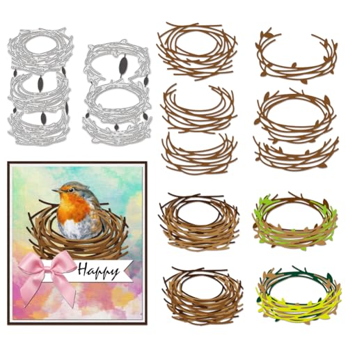 BENECREAT Nest Frame Metal Die Cuts, Bird's Nest Frame Carbon Steel Embossing Tool Die Cuts for Card Making, DIY Decorative Paper Dies Scrapbooking, Card Making, Photo Album