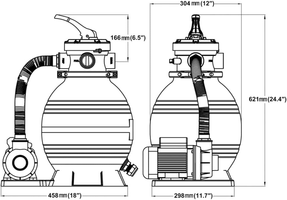 KOIECETA Sistema de Filtración Arena Filtrante 11000 L Bomba Piscina Filtro Agua (1x)