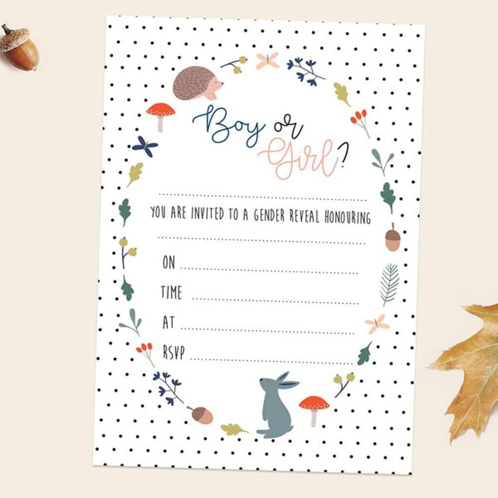 Gender Reveal Invitations - Whimsical Forest - Pack of 10 (3249)