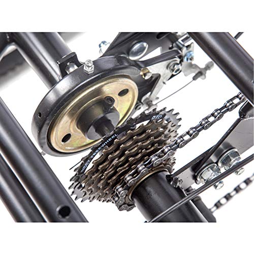 VANELL Adult Mountain Tricycle 20/24/26 in 7/1 Speed Three Wheel Cruiser Trike Bike with Front Suspension Fork Front Disc Brake MTB Tire Bicycle (Black - Blue+Green, 7speed