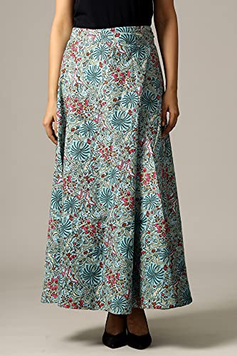 Image of Ravaiyaa - Attitude is everything Cotton Hand Block Floral Printed Wrap Around Women's Free Size Skirt Rapron