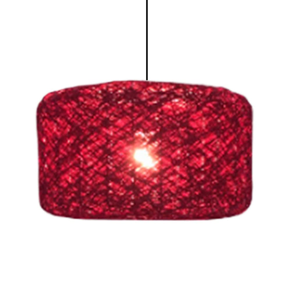 HYJAUSXB Minimalistic Artistic Pendant ht Pastoral Rattan Art E27 Screw Lamp Creative Nest Shape Chandelier Industrial Style (Color : Black, Size 15.7in)