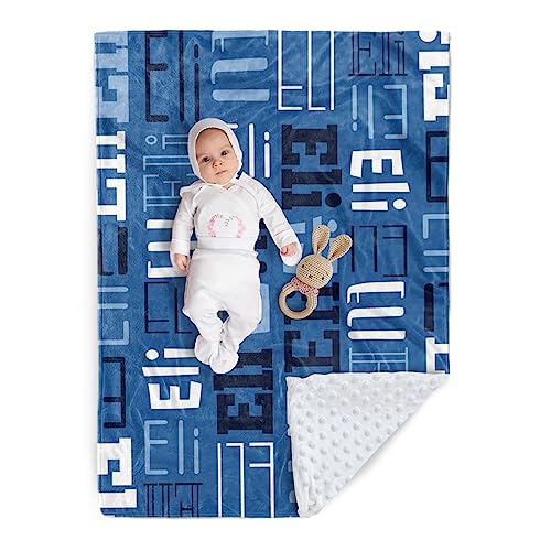 Image of Custom Baby Blanket - Personalized Names Design - Soft Plush Blanket with Double Layer Dotted Backing for Boys Girls Color07(47x60 inches)