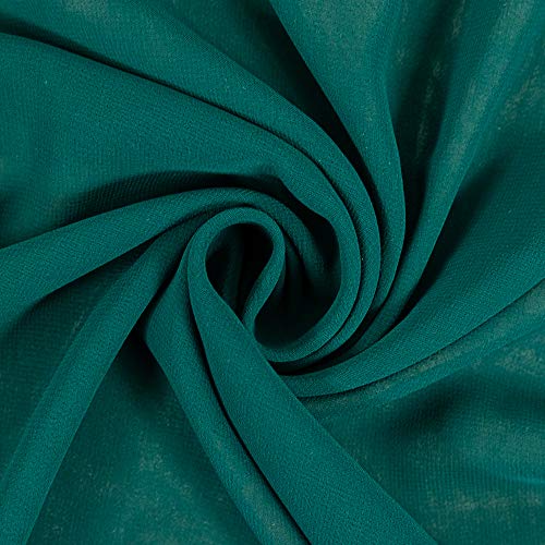 Chiffon Uni Petrol - Sustancias de verano para mujer, 0,5 metros