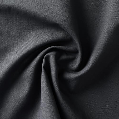 Image of 100% Cotton Pom Pom Cushion Without Filler, Elegant & Modern Cushion Cover for Living Room, Rectangle, 12 inchx20 inch, uni slub, Set of 4 - Charcoal Grey