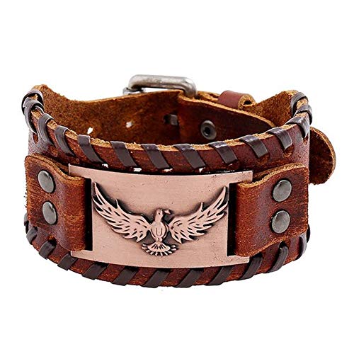 Image of GelConnie Viking Bracelet Punk Leather Cuff Bracelet Gothic Leather Wristband Bracelet with Nordic Amulet Scandinavian Talisman Celtic Pagan Jewelry