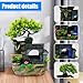 Tabletop Waterfall Fountain – 11 in Rockery Humidifier with Color-Changing LED Light, Adjustable Pump & Faux Bonsai Tree, Resin Indoor Desk Fountain Décor for Bedroom, Office, Aquarium, Meditation