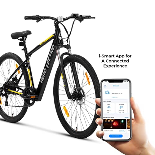 Image of Hero Lectro C6iE 700C 7S Electric Cycle - Black (No-Cost EMI Available) 18.5 Inch Frame , Ideal For: Unisex Adult, Front