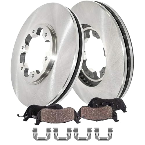 Image of Detroit Axle - Front Brake Kit for 2000-2004 Nissan Xterra 03-04 Frontier | Brake Rotors and Ceramic Brake Pads Replacement: 11.12 inch inch Rotors