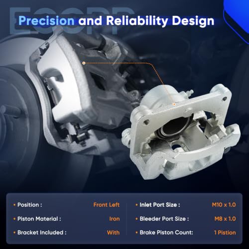 Image of ECCPP 19B1705 Front Left Disc Brake Caliper Assembly