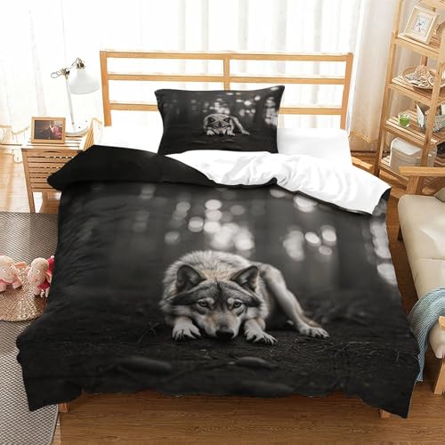 Lobo Gris Juego De Funda De Edredón,Funda