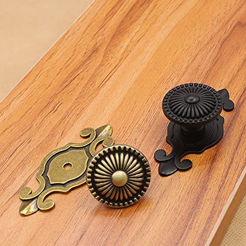 Cskb Black Antique Vintage Retro Drawer Cabinet Metal Knobs With Backplates 12 Pcs,Mushroom Shape Pulls Handle Dresser Knob #TOP6