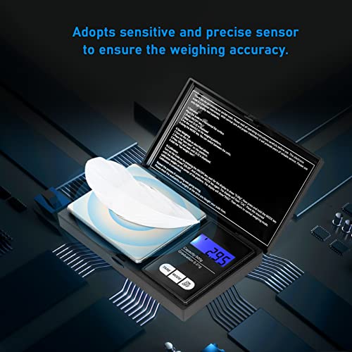 Balança digital portátil 500g / 0,01g Escala de ouro de alta precisão para joias com 7 unidades Bala