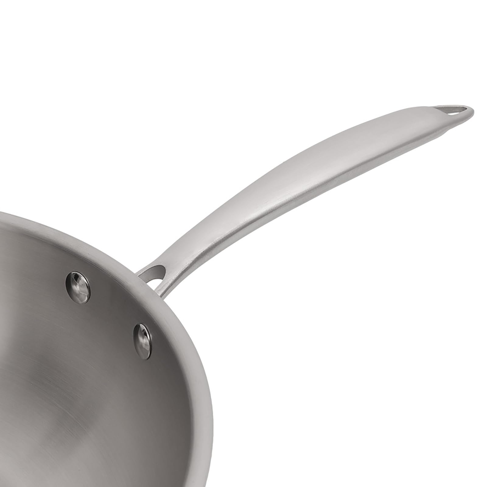 Cuisinox - Gourmet - Wok 28 cm in acciaio inox - Triply - Compatibile con tutti i piani cottura inclusa induzione - Acciaio inossidabile 18/1 - Finitura satinata - Manico fisso - Senza PFAS, PTFE